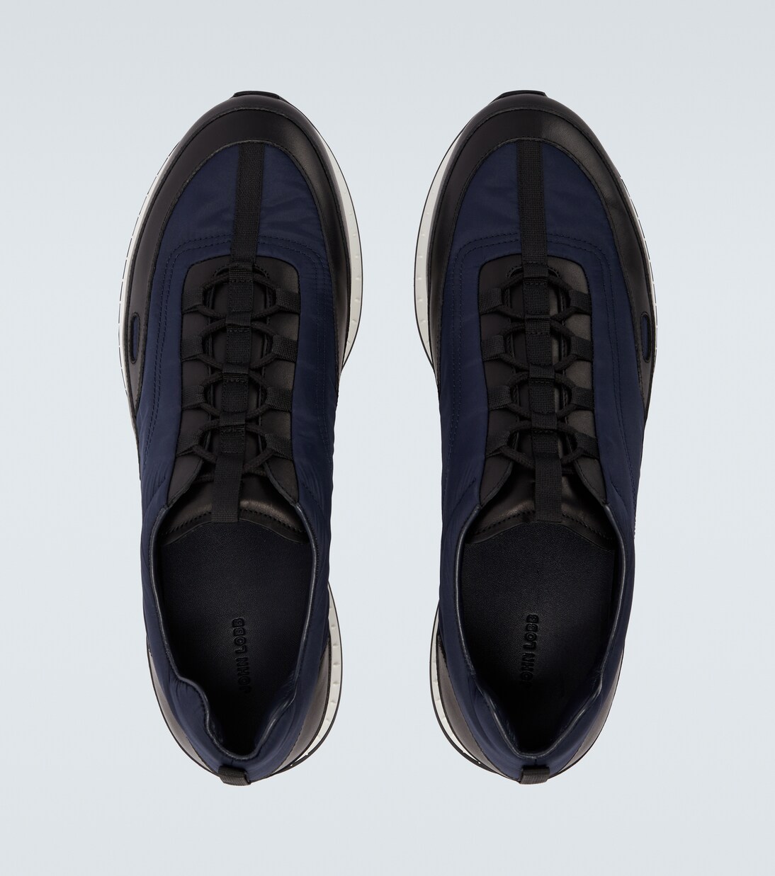 Leather-trimmed slip-on sneakers | John Lobb