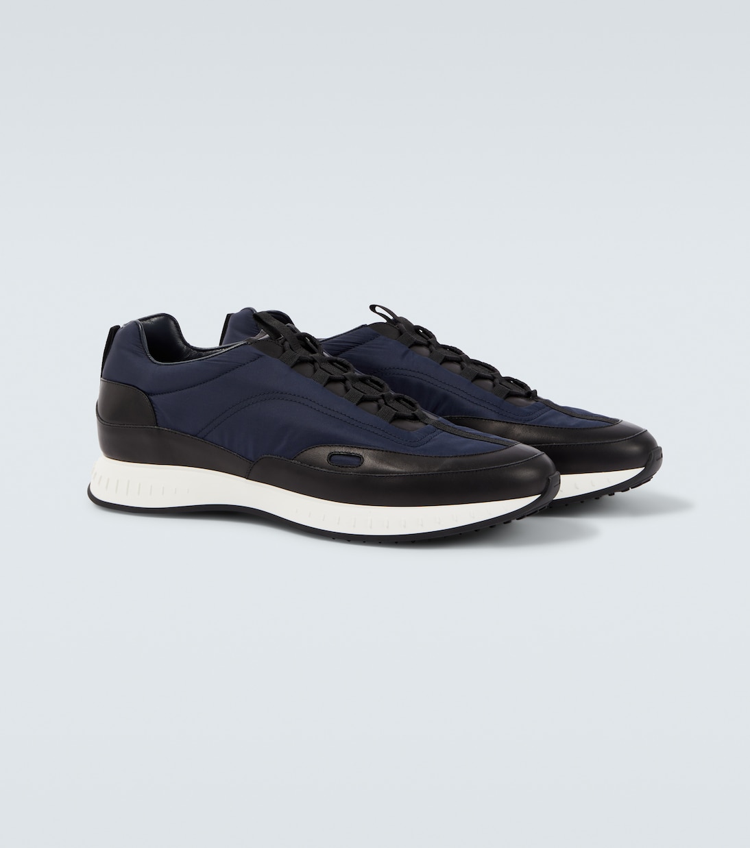 Leather-trimmed slip-on sneakers | John Lobb
