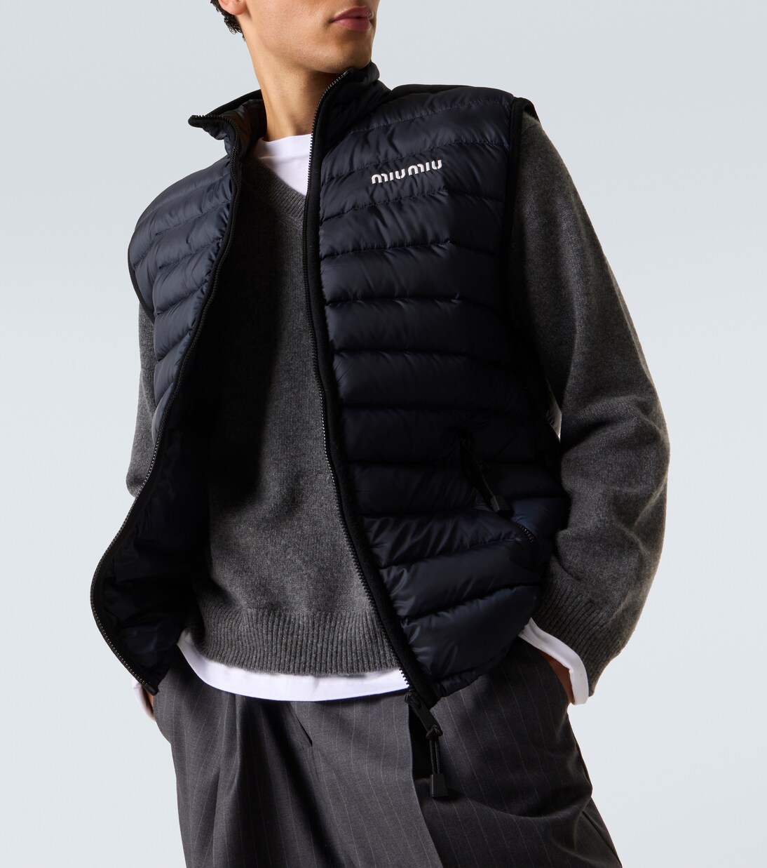 Layered cashmere sweater | Miu Miu