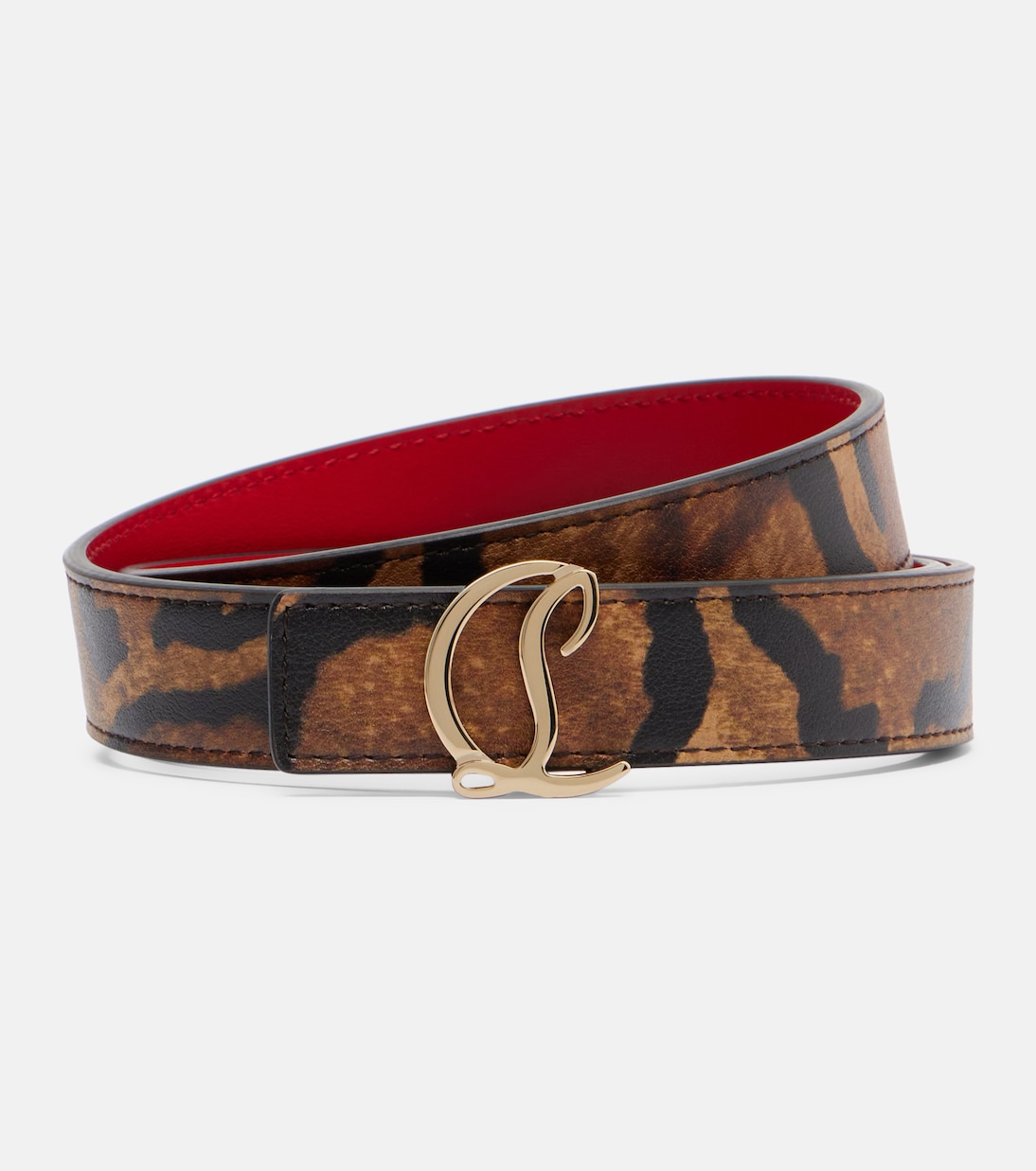 Leopard-print leather belt | Christian Louboutin