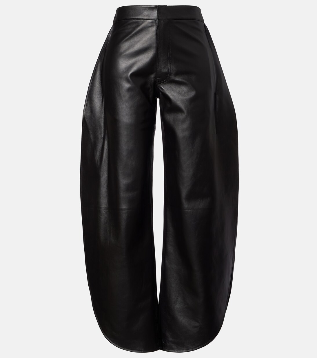 Pantalones barrel de piel de tiro alto | Alaïa