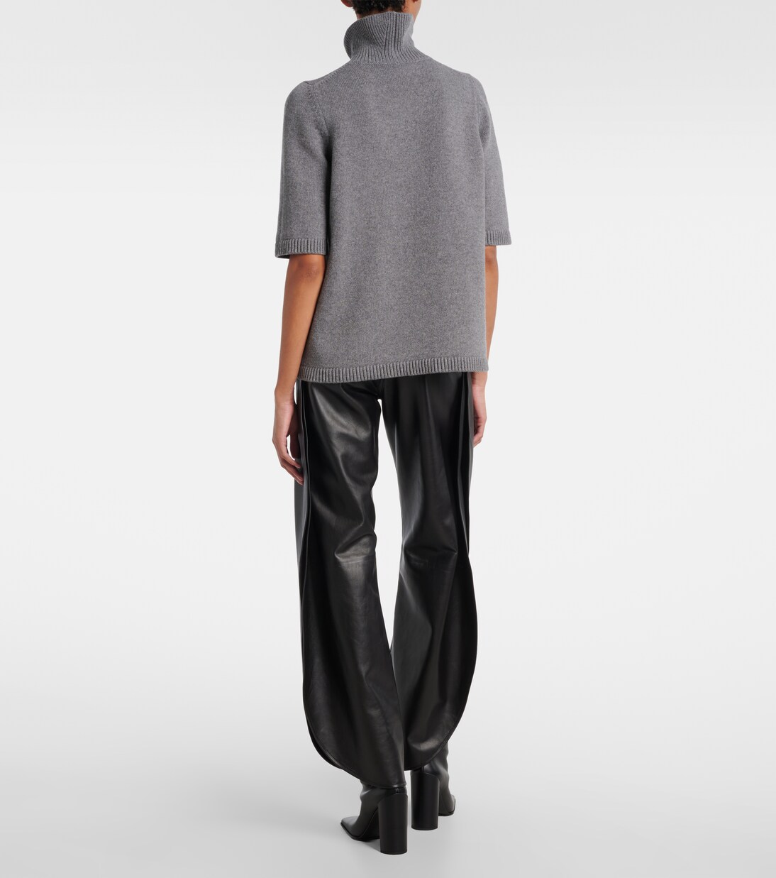 Pantalones barrel de piel de tiro alto | Alaïa