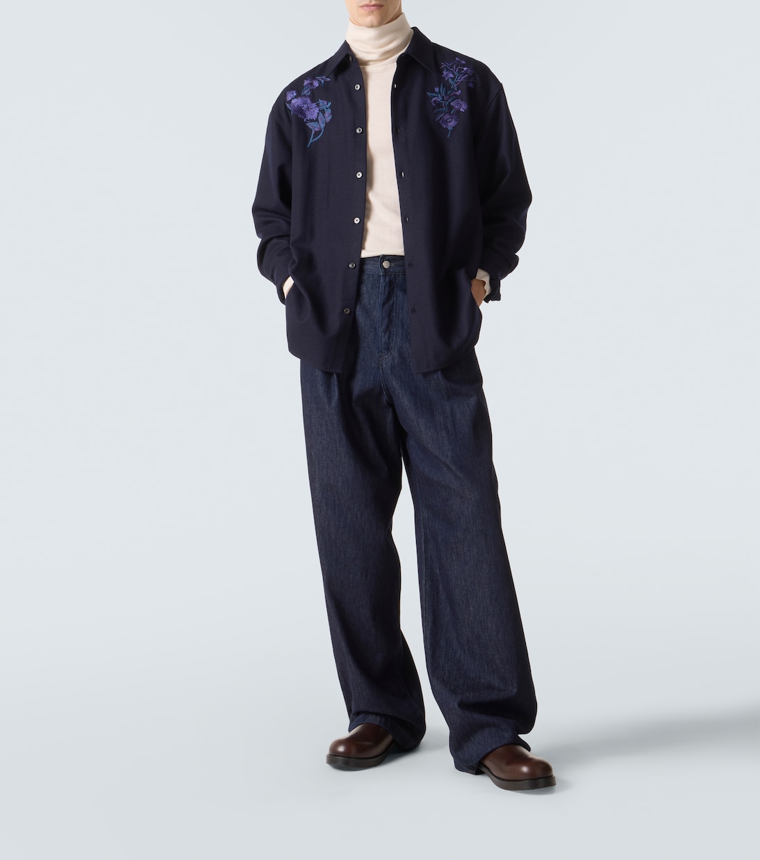 Embroidered wool shirt | Dries Van Noten