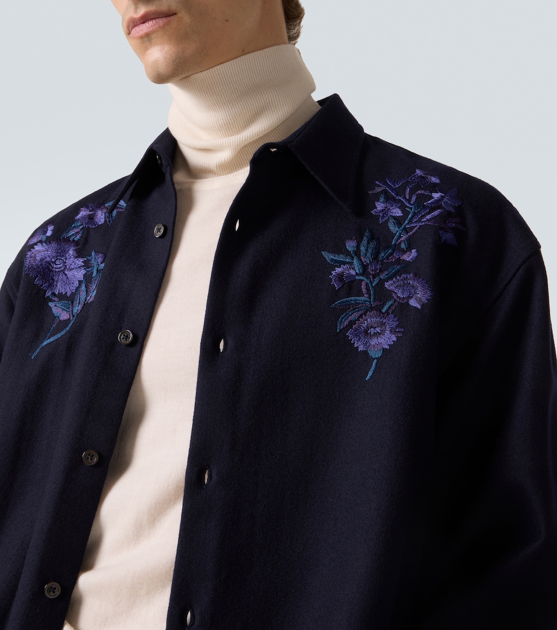 Embroidered wool shirt | Dries Van Noten