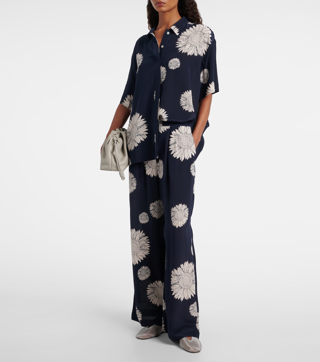 Pantalon droit Isola en crêpe de soie | Asceno