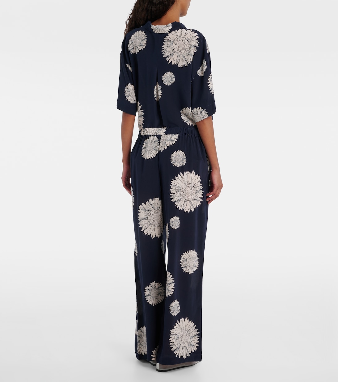 Pantalon droit Isola en crêpe de soie | Asceno