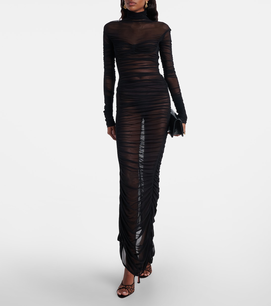 Bedruckte Pantoletten Alexa 95 aus Mesh | Amina Muaddi