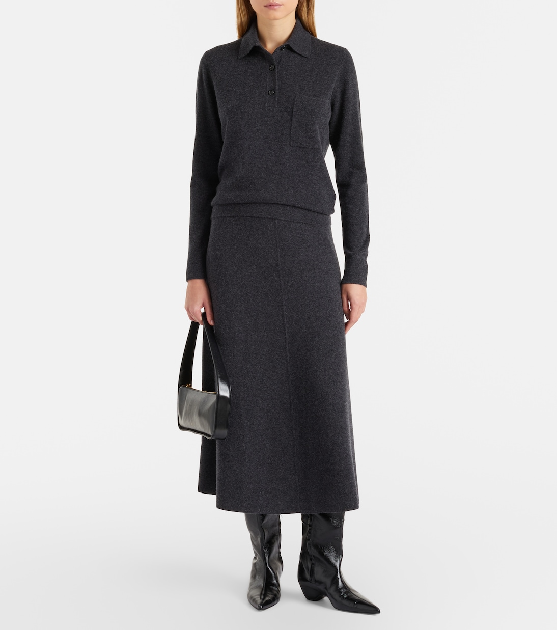 Wool and cashmere midi skirt | Jardin des Orangers