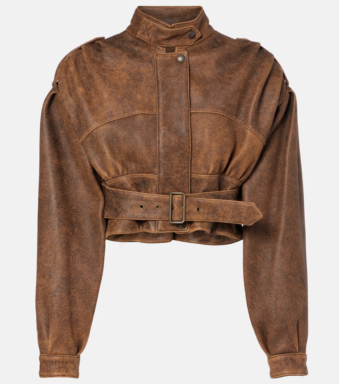 Cropped leather biker jacket | Chloé