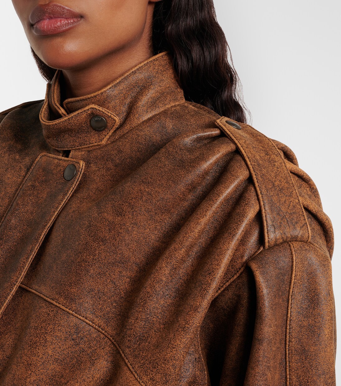 Cropped leather biker jacket | Chloé