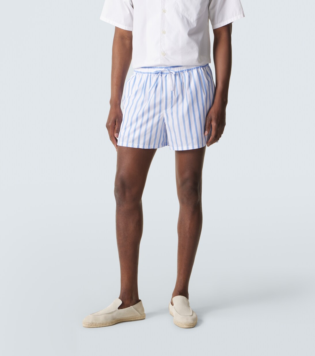 Striped cotton and silk poplin shorts | Dolce&Gabbana