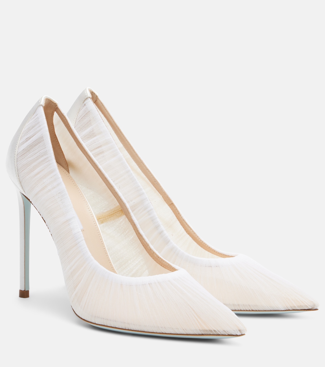 Voile 105 satin-trimmed tulle pumps | Aquazzura