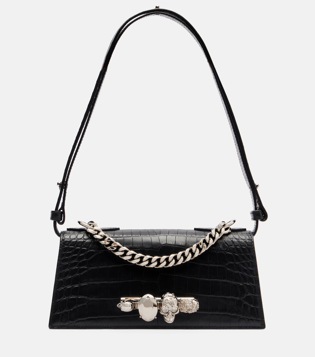 Bolso al hombro Jewelled Small de piel grabada | McQueen