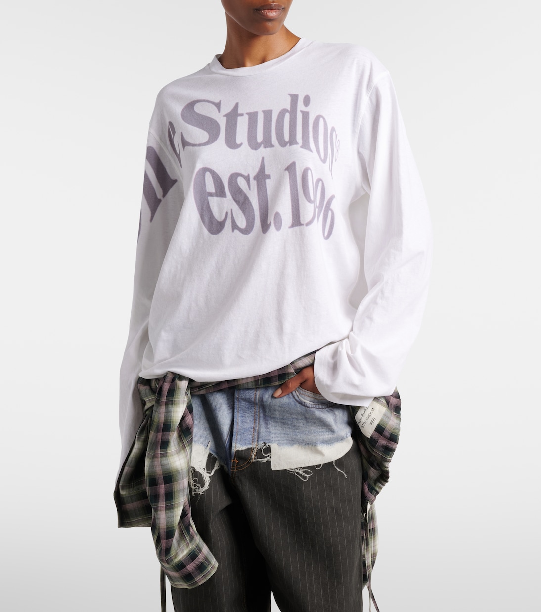 Oversized cotton-blend jersey T-shirt | Acne Studios