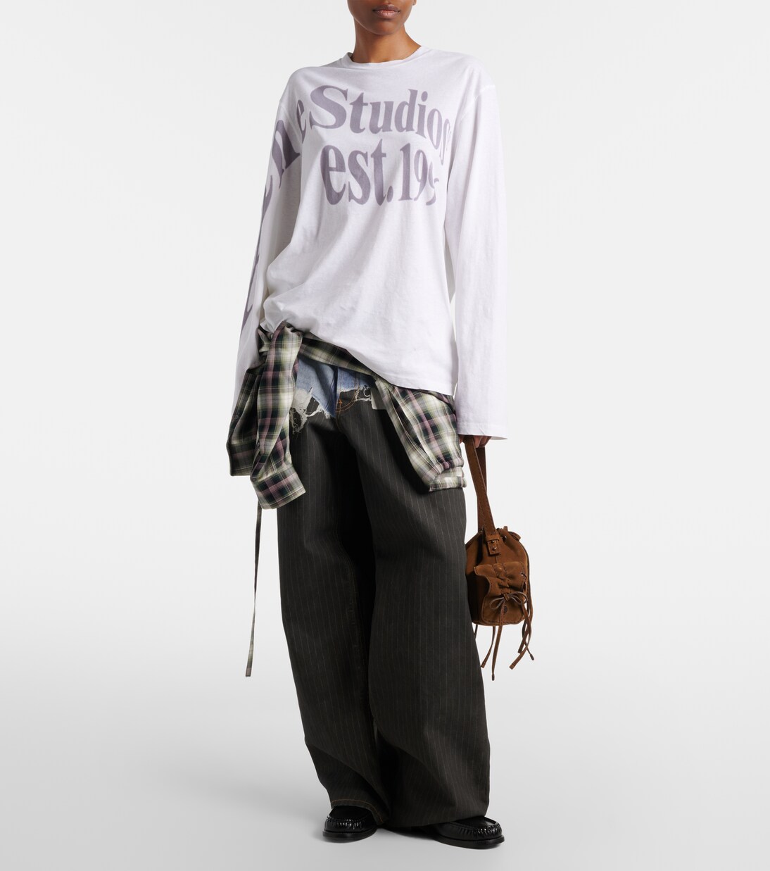 Oversized cotton-blend jersey T-shirt | Acne Studios