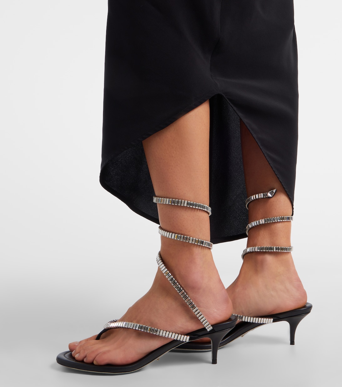 Embellished satin thong sandals | Rene Caovilla