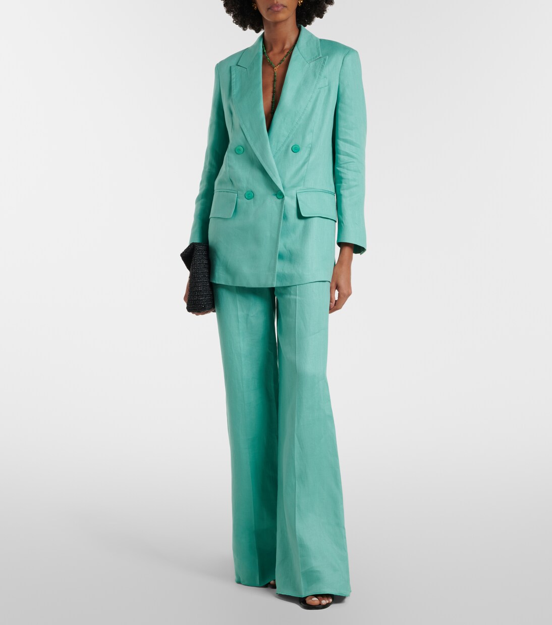 Weite High-Rise-Hose Deserto aus Leinen | Max Mara