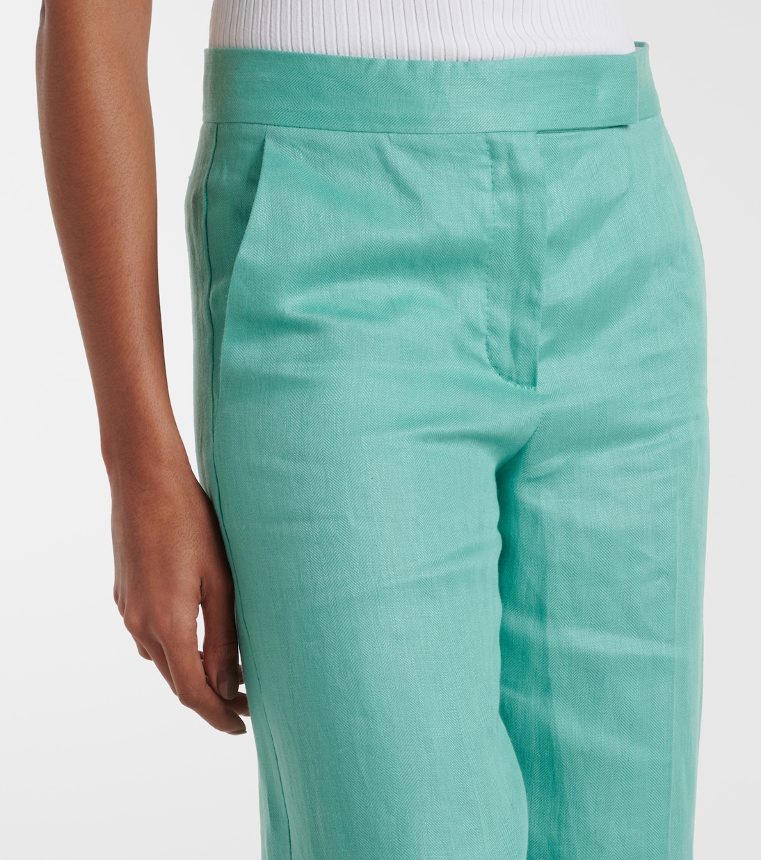 Weite High-Rise-Hose Deserto aus Leinen | Max Mara