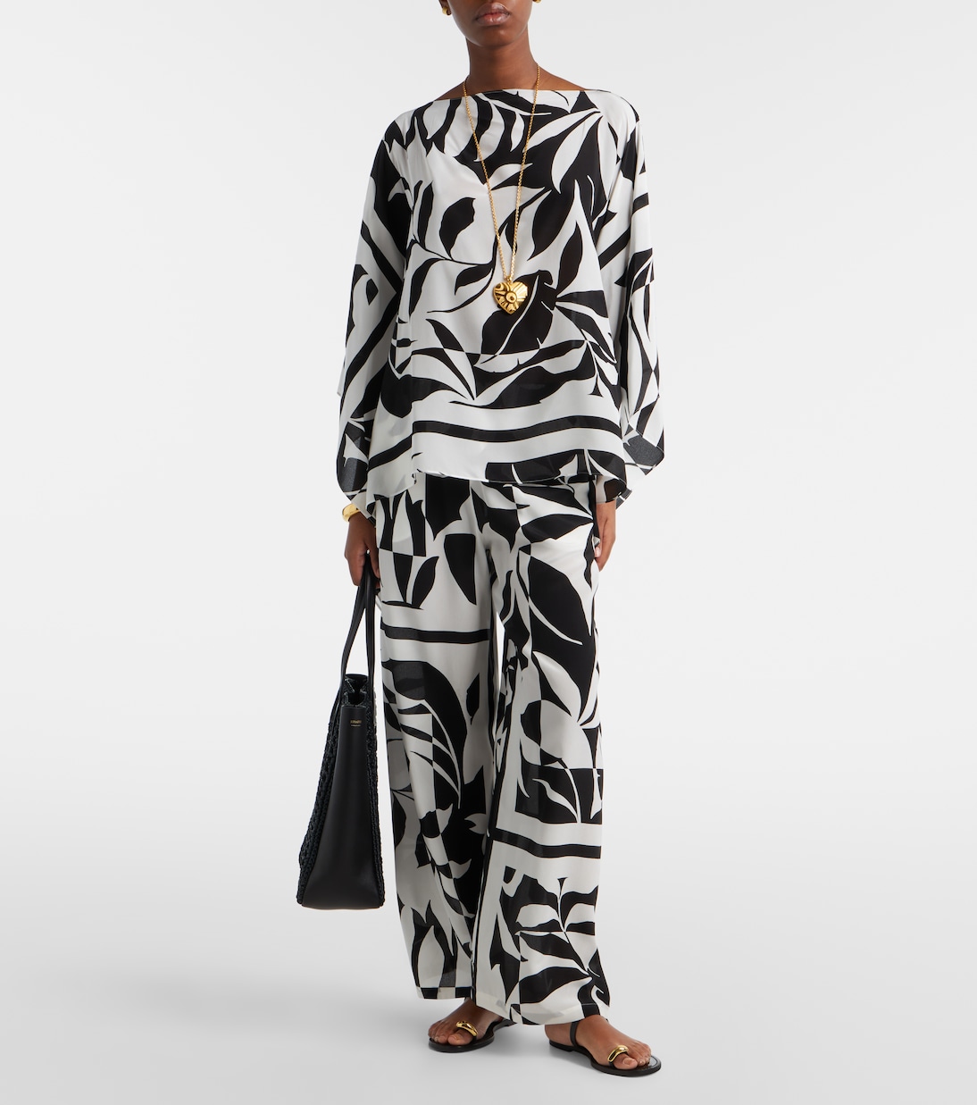 Voto printed silk palazzo pants | Max Mara
