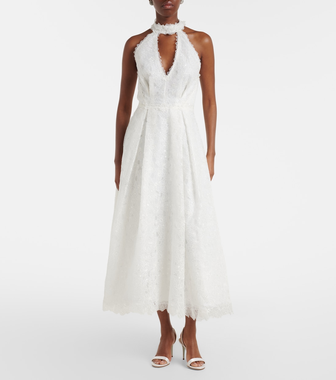 Lavinia embroidered organza cocktail dress | Costarellos