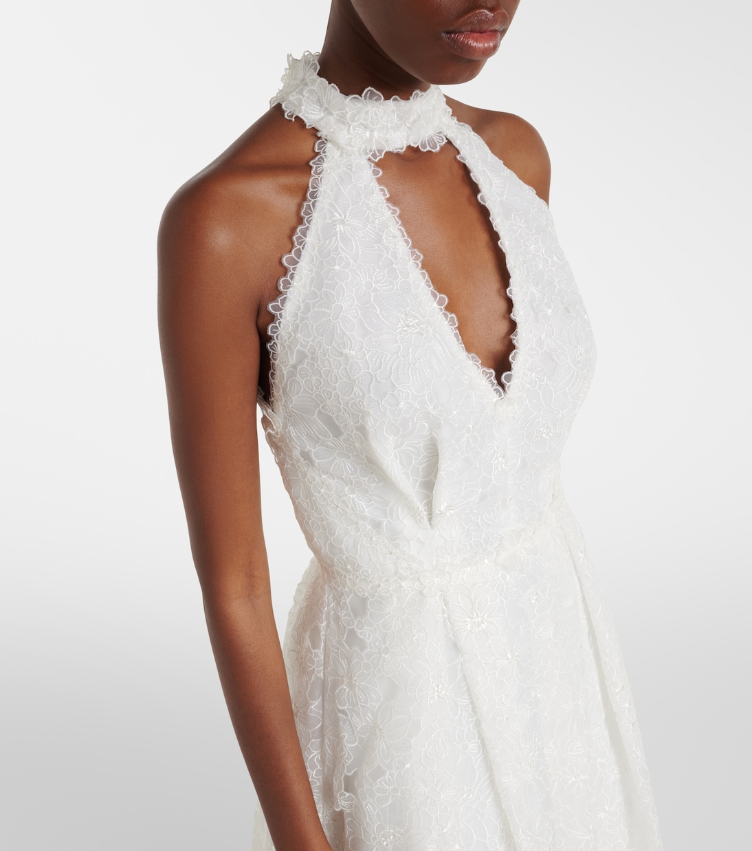Lavinia embroidered organza cocktail dress | Costarellos