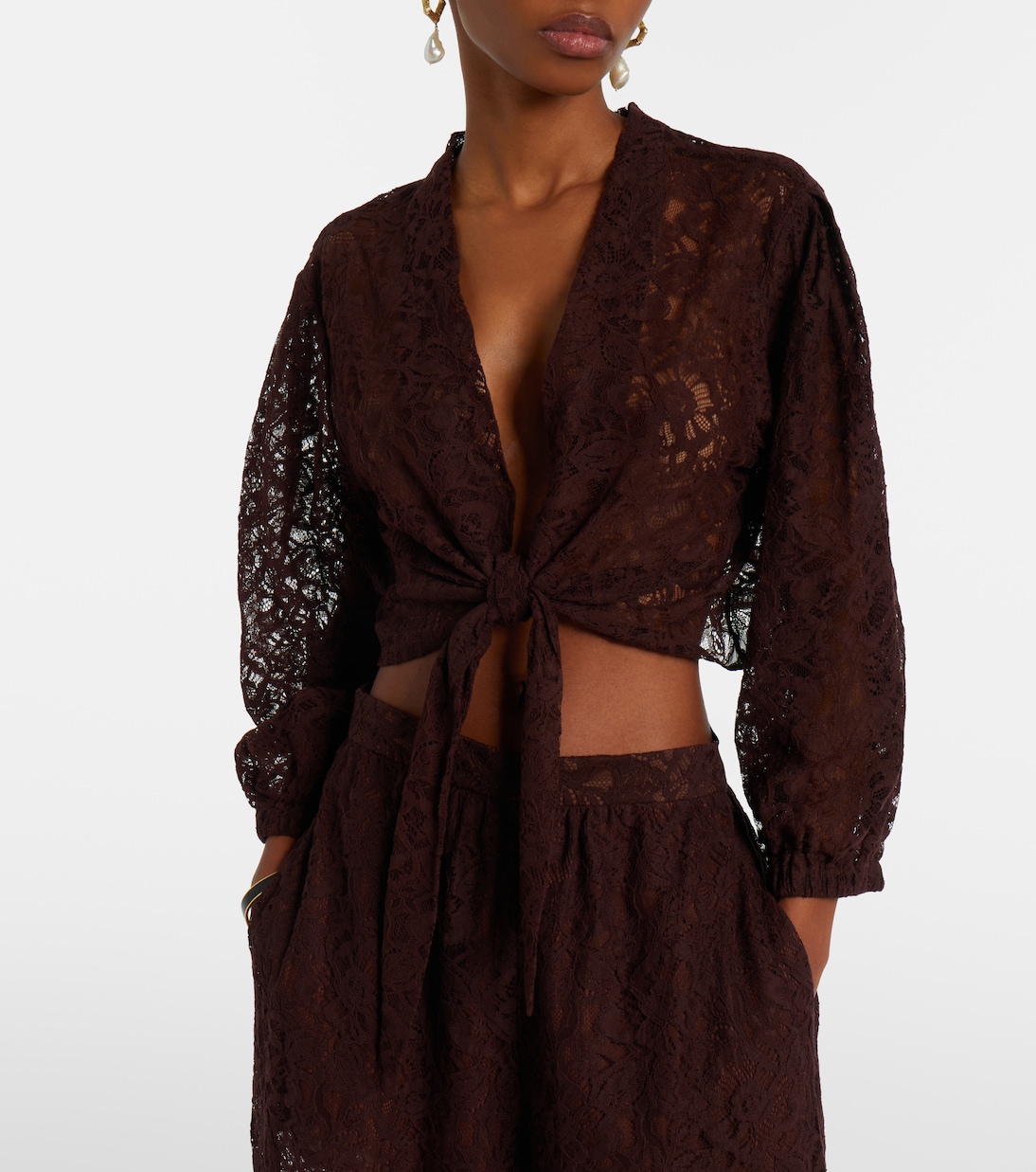 Cropped-Top aus Spitze | Adriana Degreas