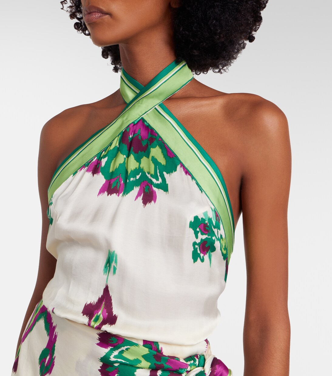 Aya printed halterneck minidress | Poupette St Barth