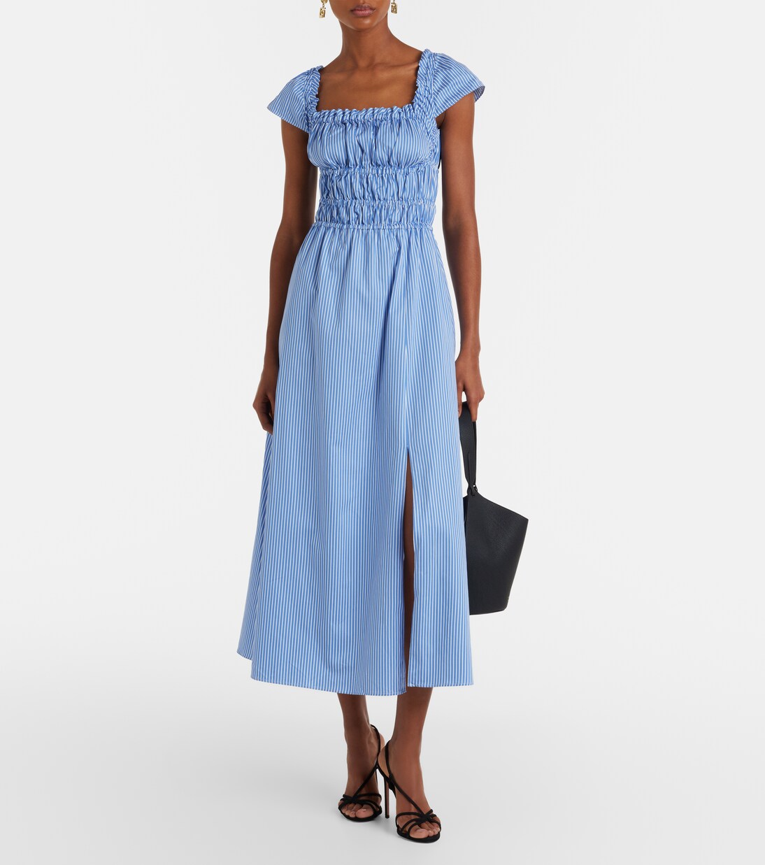 Vestido midi de algodón a rayas | Altuzarra