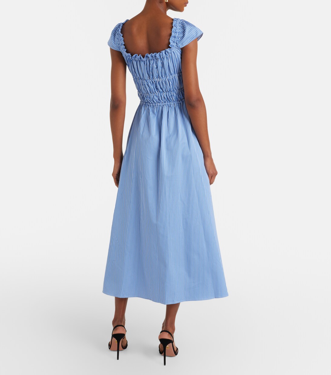 Vestido midi de algodón a rayas | Altuzarra