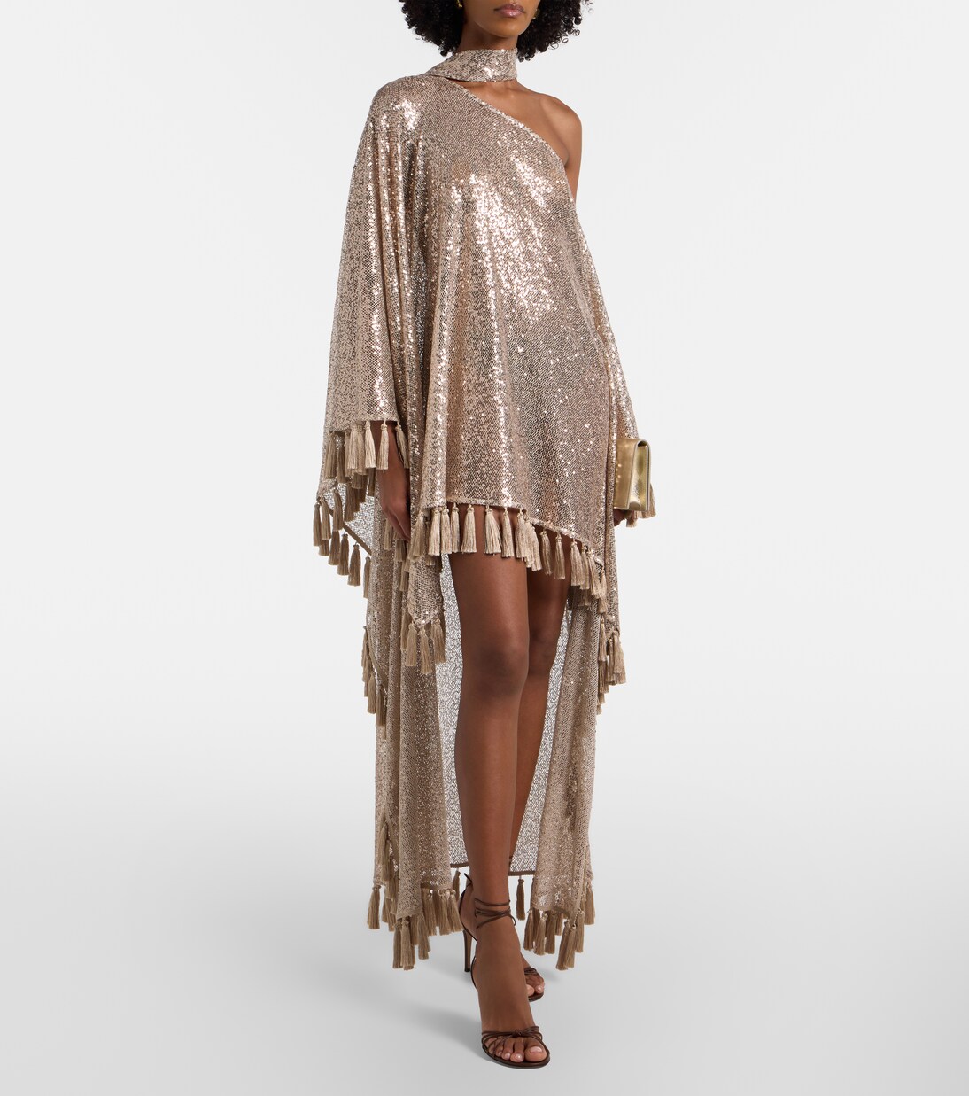 Trebbia asymmetric sequined mesh kaftan | Taller Marmo