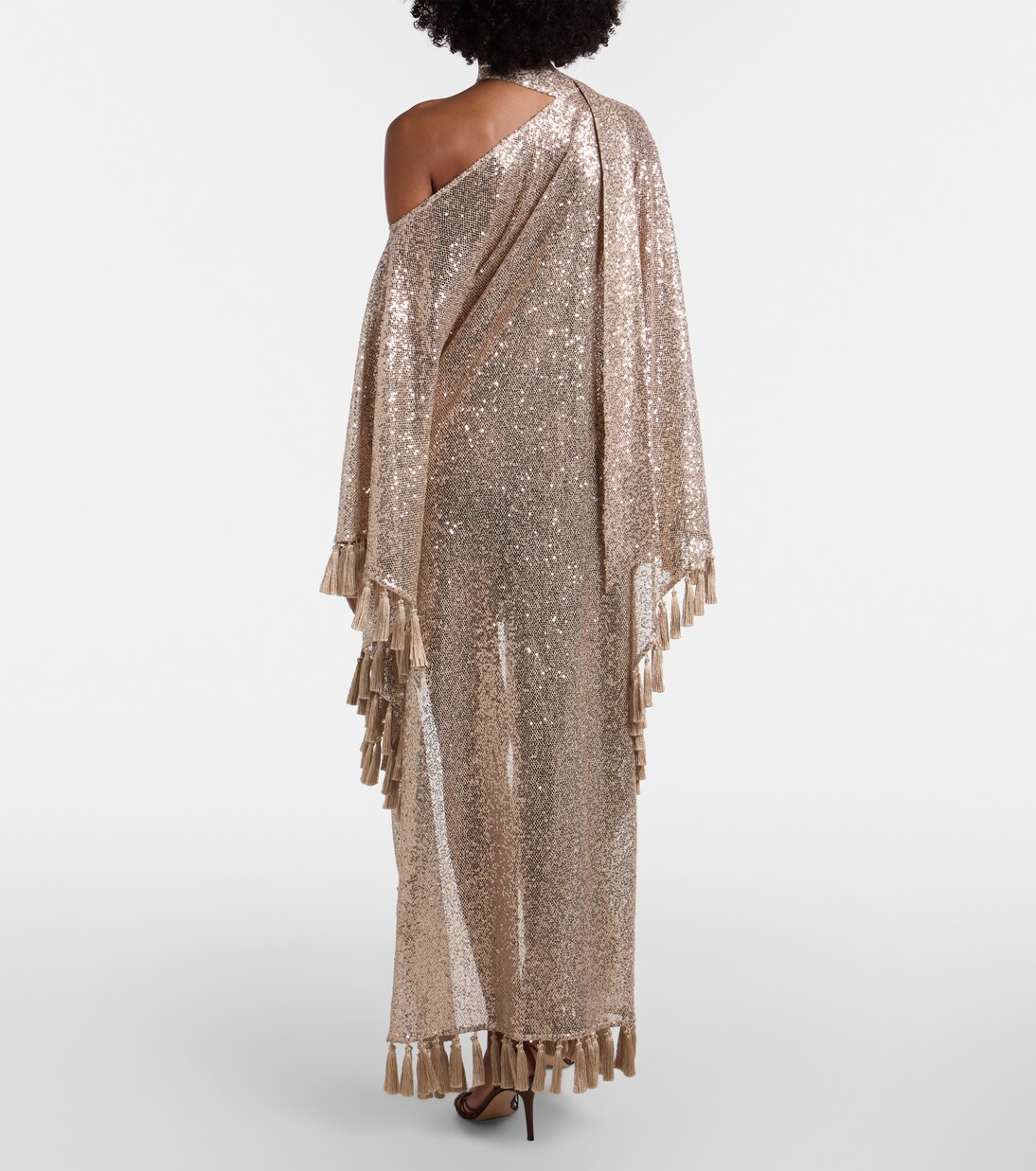 Trebbia asymmetric sequined mesh kaftan | Taller Marmo