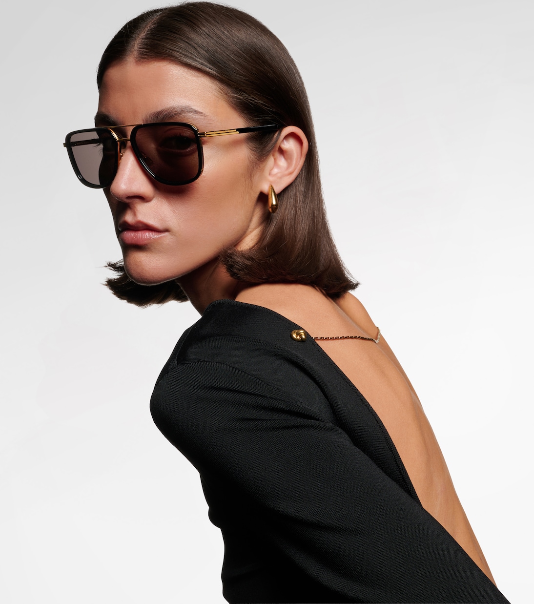 Metal Combi aviator sunglasses | Bottega Veneta