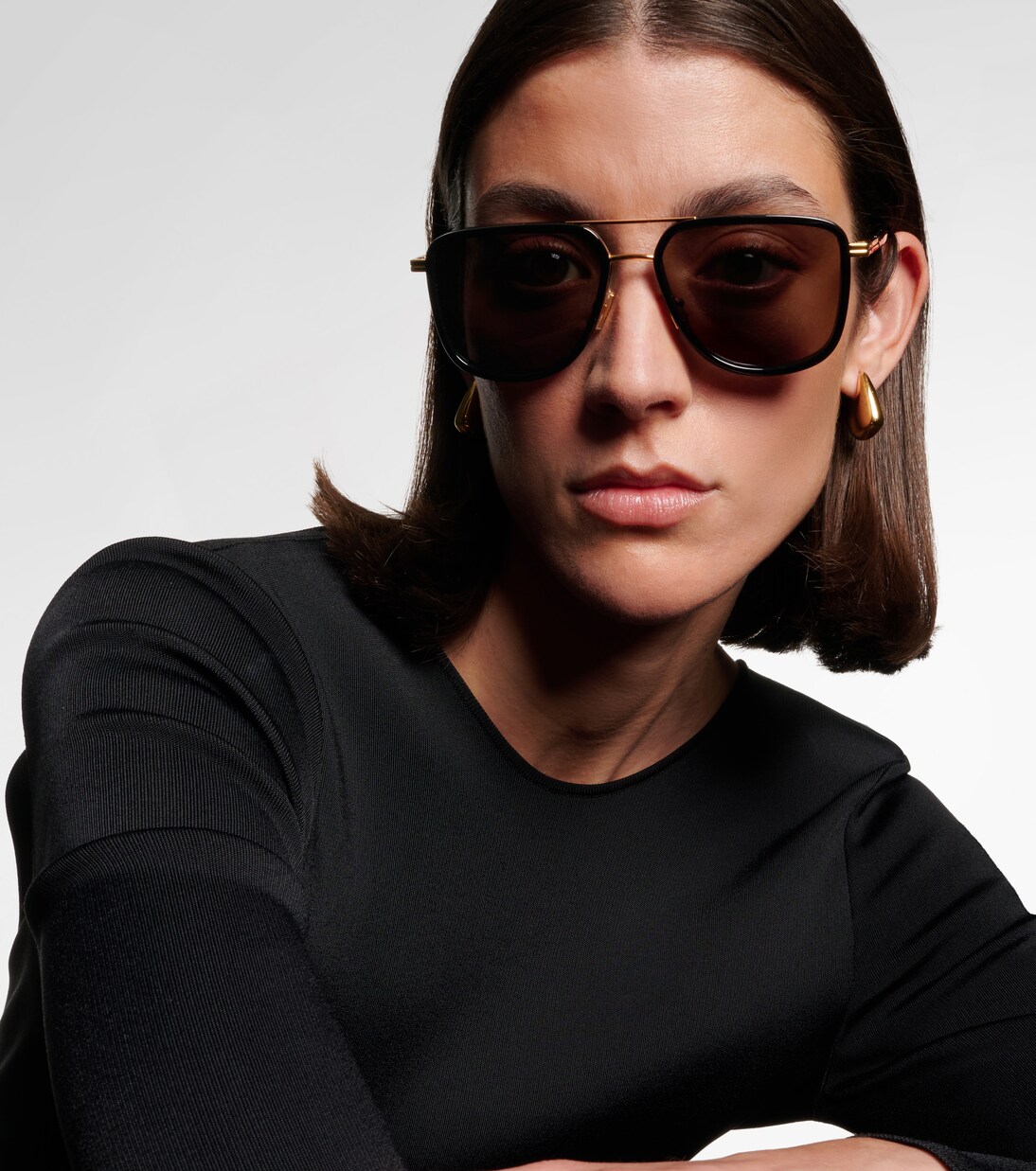 Metal Combi aviator sunglasses | Bottega Veneta