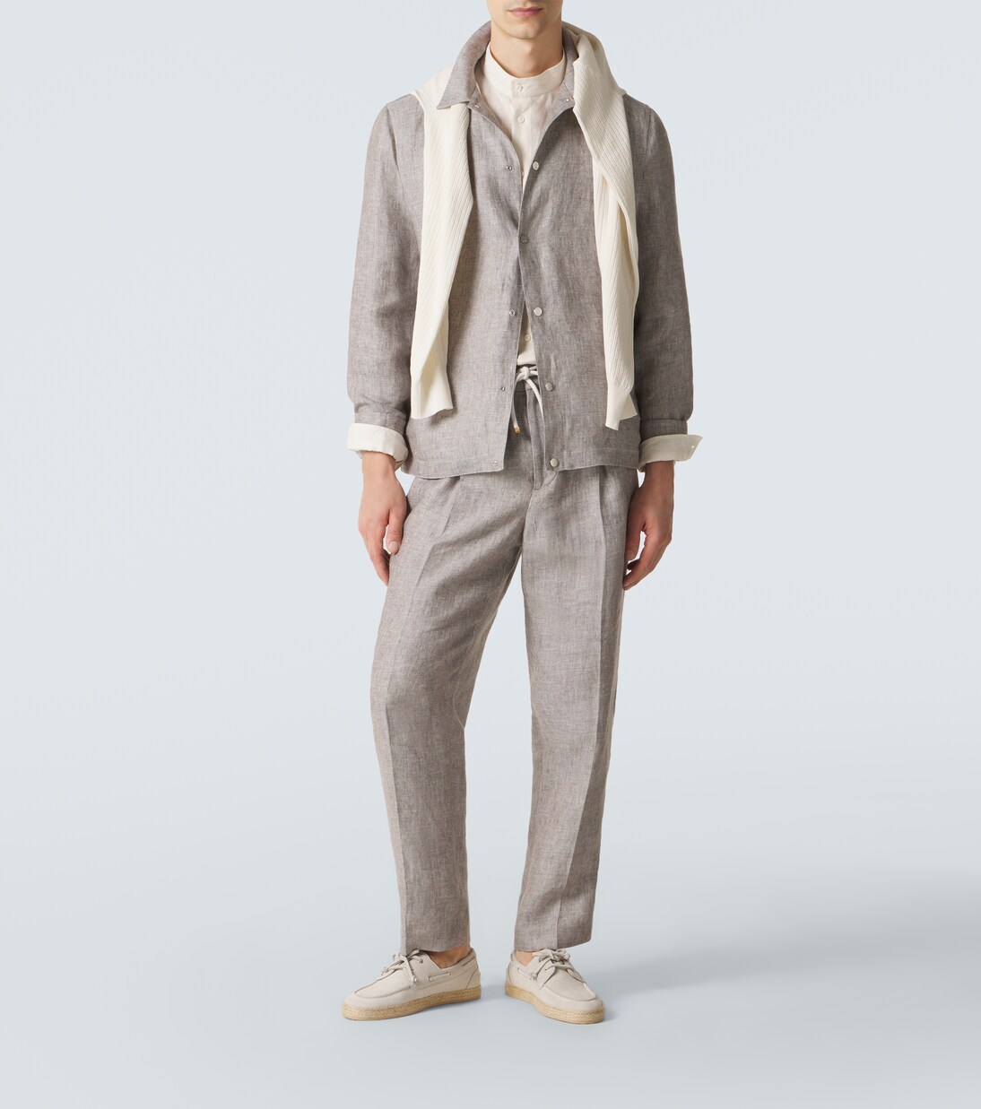 Hemdjacke aus Hanf und Leinen | Brunello Cucinelli