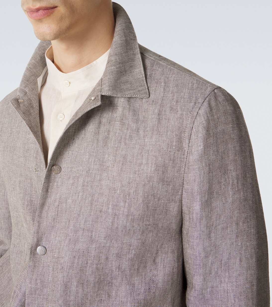 Hemdjacke aus Hanf und Leinen | Brunello Cucinelli