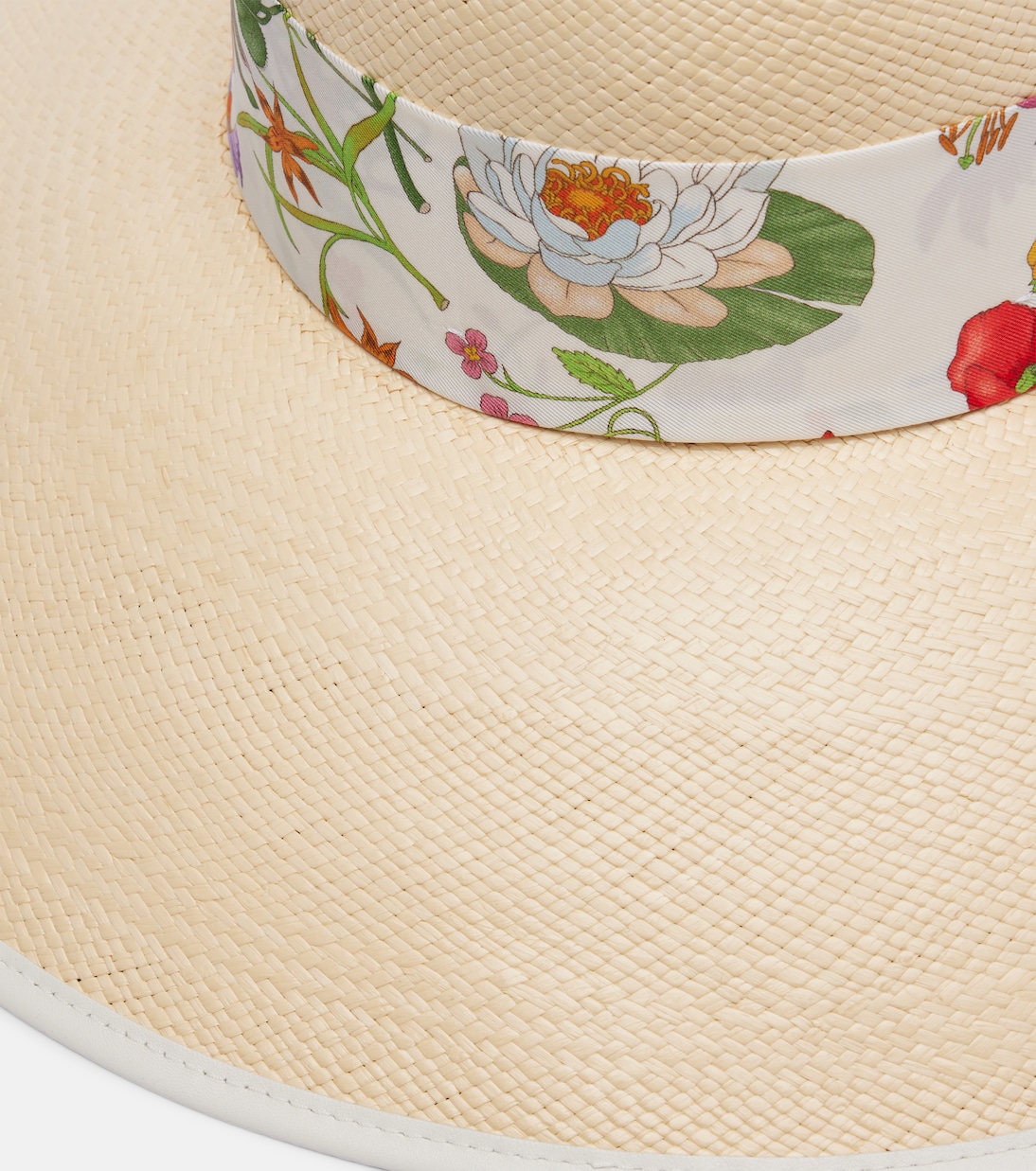 Floral silk-trimmed sun hat | Gucci