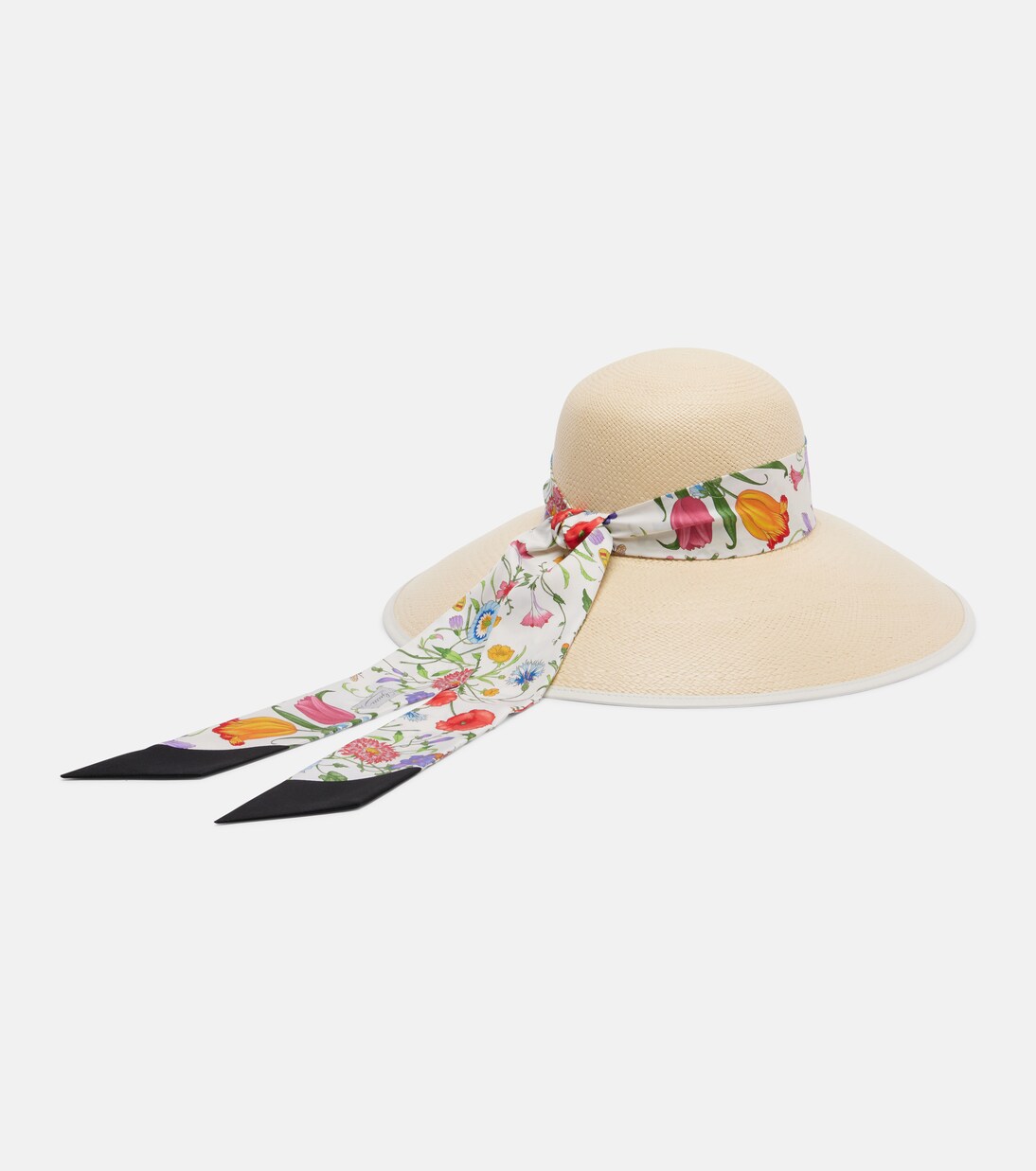 Floral silk-trimmed sun hat | Gucci