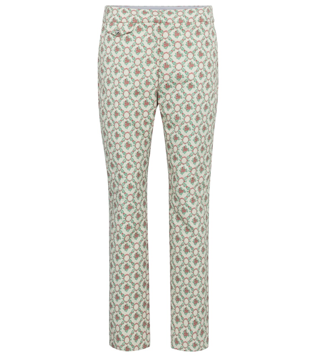 Pantalon droit à taille basse en jacquard de coton mélangé | Rabanne