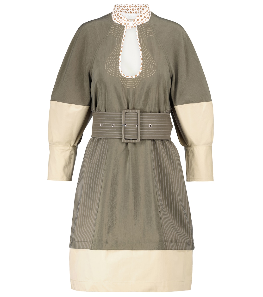 Belted silk-blend poplin minidress | Chloé