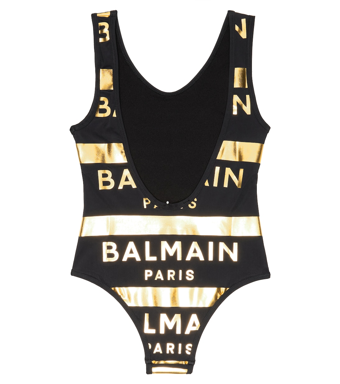 Logo striped swimsuit | Balmain Kids