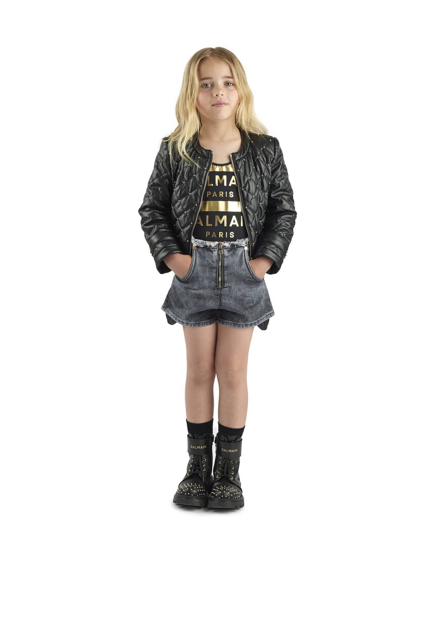 Logo striped swimsuit | Balmain Kids