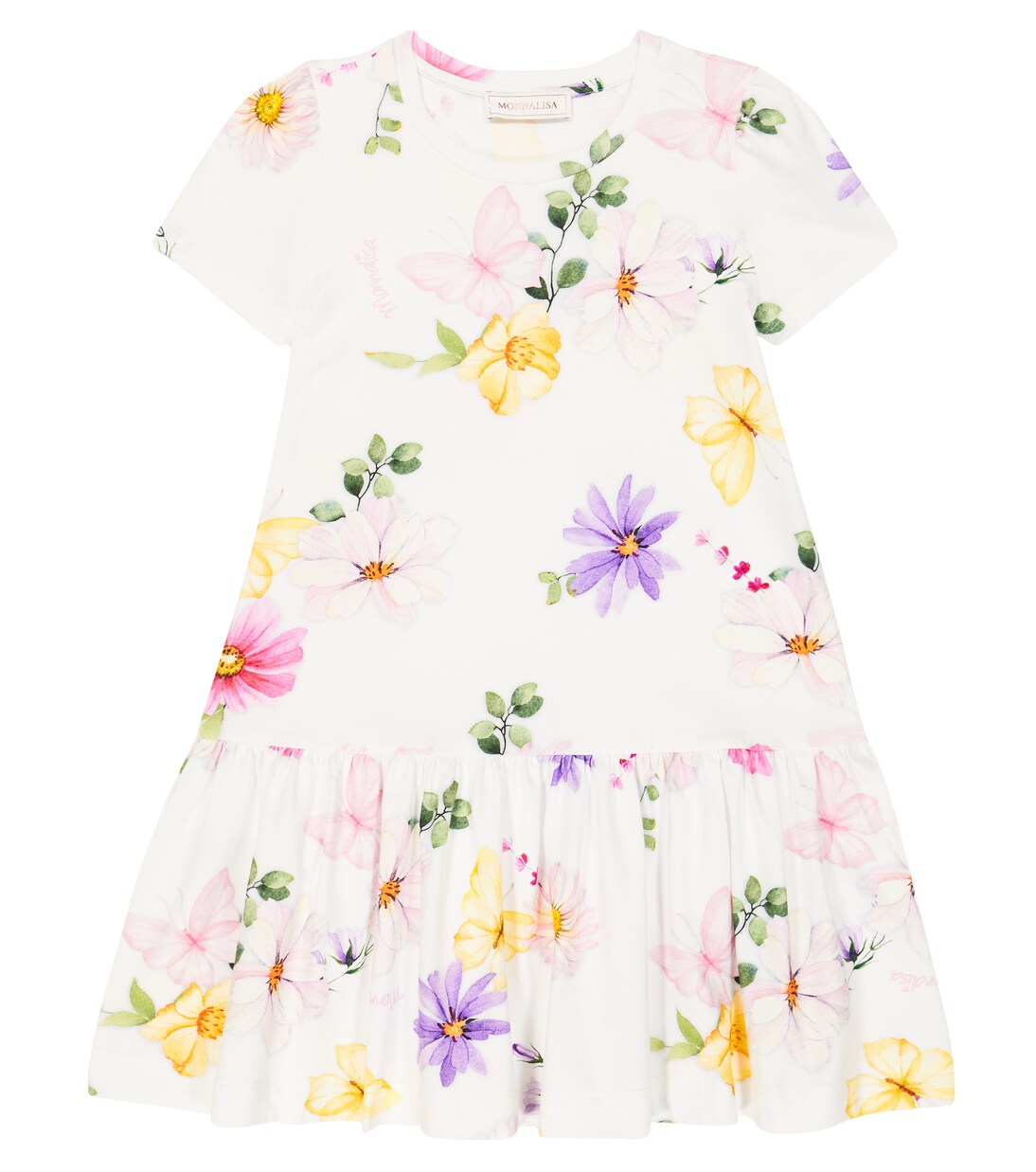 Floral cotton-blend dress | Monnalisa