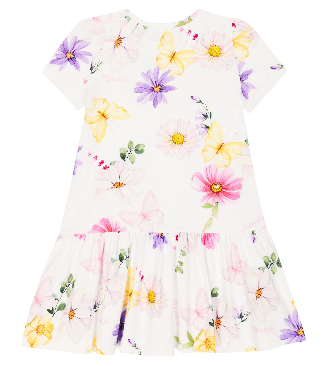 Floral cotton-blend dress | Monnalisa