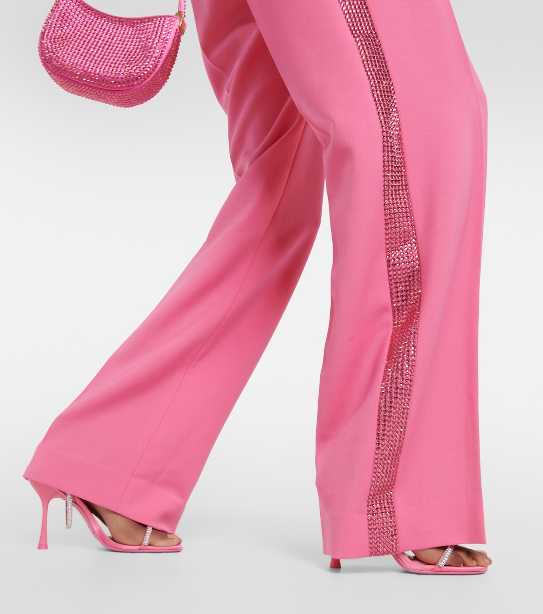 Pantalon ample en laine à ornements | Area