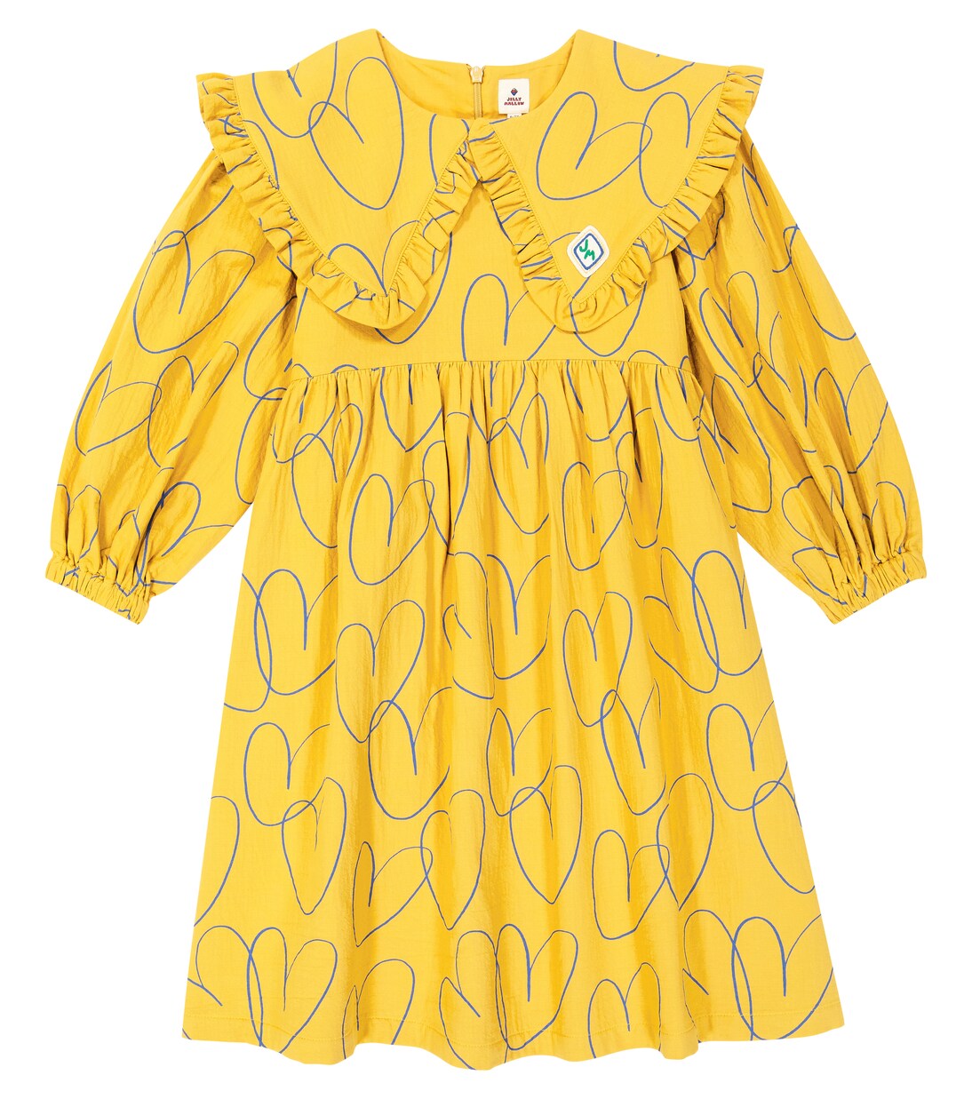 Frill-trimmed printed cotton dress | Jellymallow