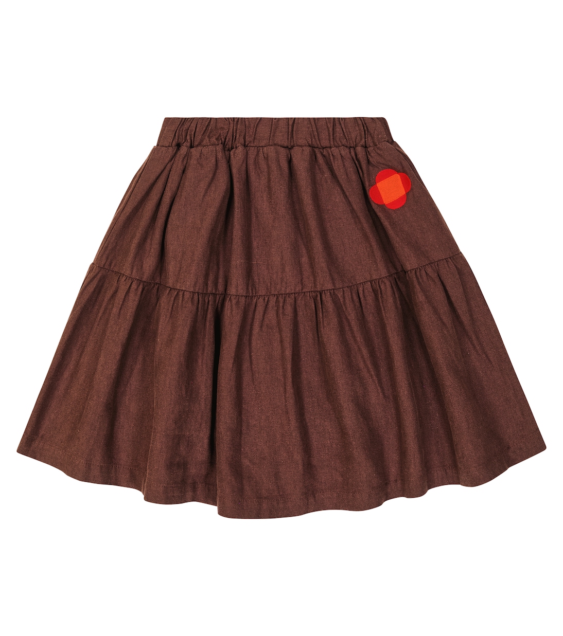 Gonna in misto lino e cotone con ruches | Jellymallow