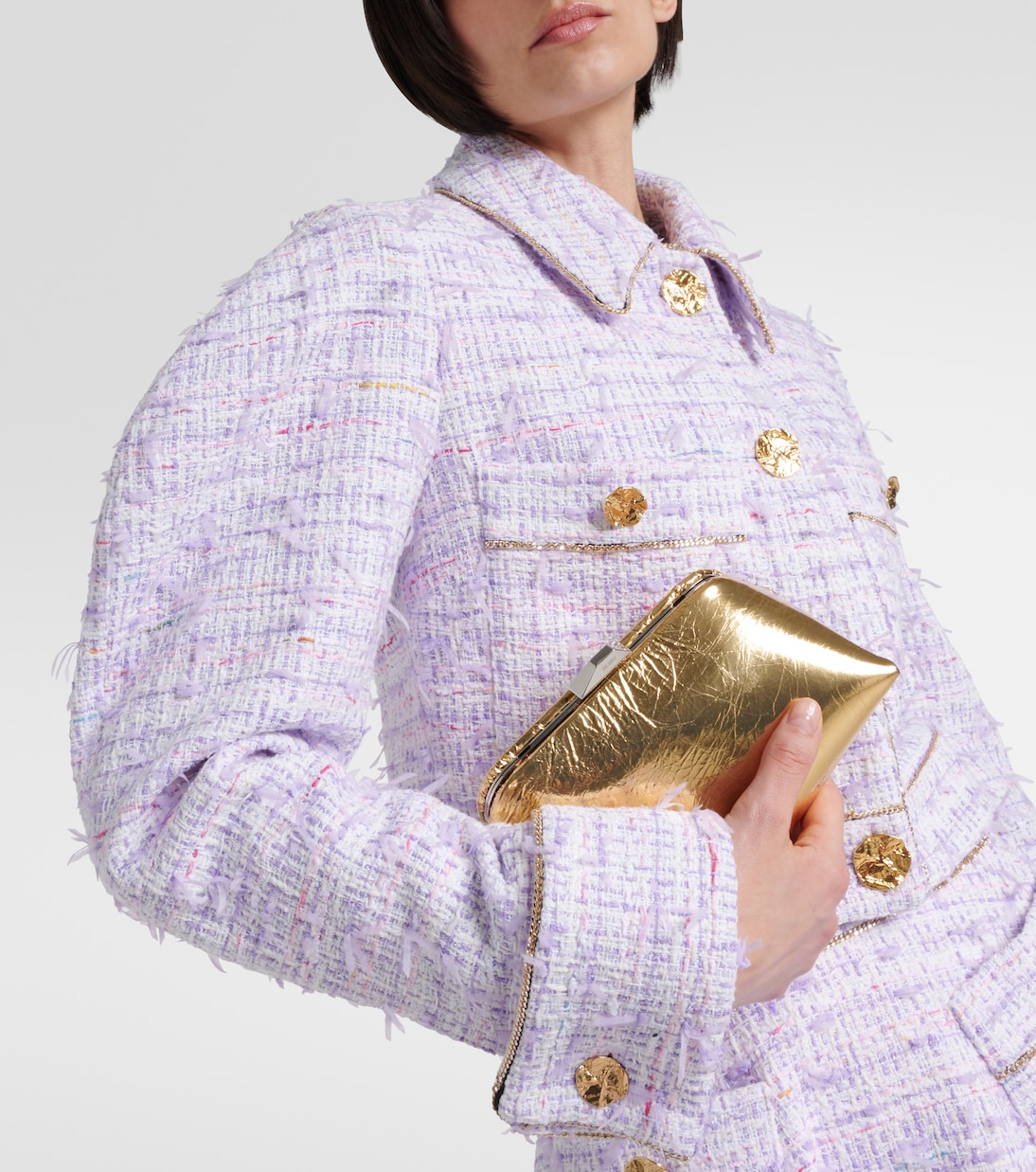 Cropped cotton-blend tweed jacket | Nina Ricci