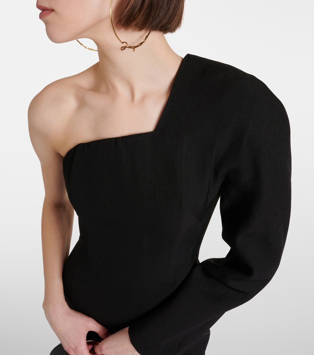 Robe longue Pablo asymétrique en crêpe | Jacquemus