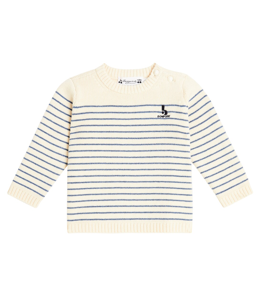 Baby Aleksi striped wool and cotton sweater | Bonpoint