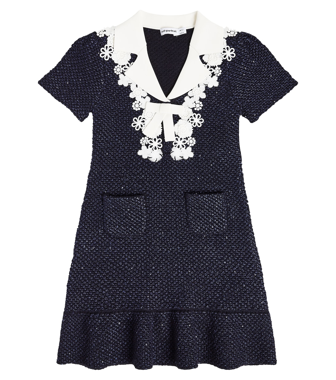 Lace-trimmed knit dress | Self-Portrait Kids